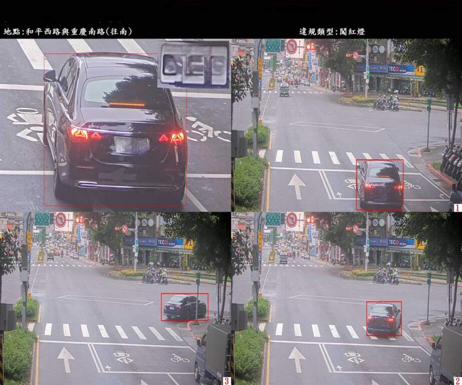▲北市路口多功能科技執法設備測試期間,寄發宣導通知單提醒民眾勿違規。