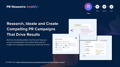美通社Amplify™智能傳播平台——策劃模塊,涵蓋公關活動調研、策劃構思與內容創作功能 美通社Amplify™智能傳播平台——策劃模塊,涵蓋公關活動調研、策劃構思與內容創作功能