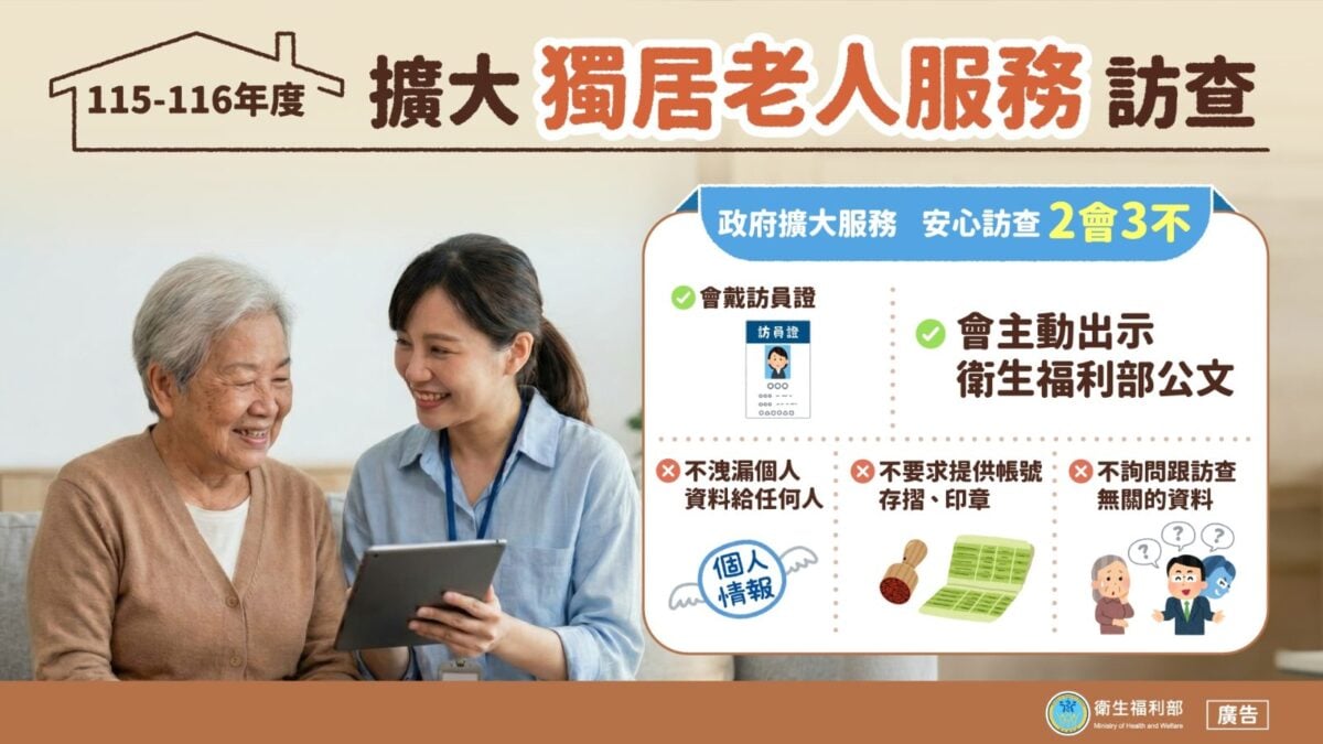 ▲獨居老人宣導圖卡。