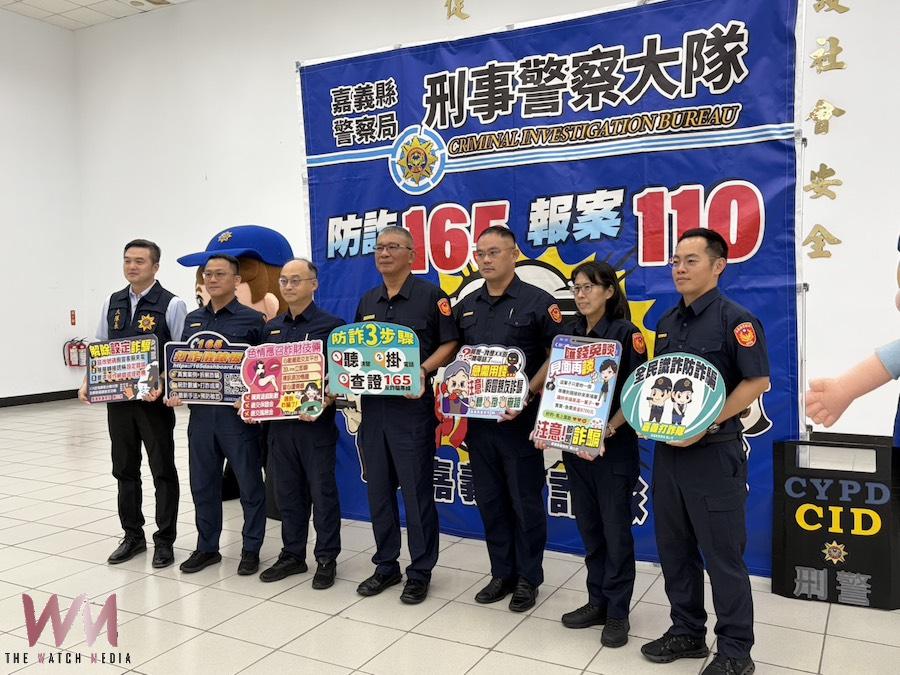 嘉義縣警察局許益祥副局長今29日結合嘉義縣115年5月份詐欺情勢分析報告，主持「打擊詐欺犯罪成效破案記者會」，期再降低遭詐受騙案件。（圖/記者陳惲朋攝）
