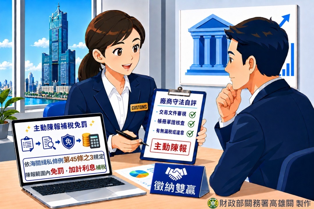 廠商落實守法自評,錯誤申報自首免罰,攜手海關共創雙贏