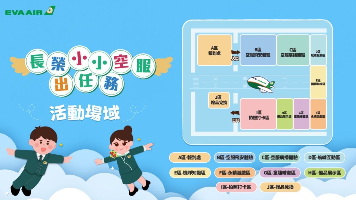▲長榮航空將於7月4日(六)~7月5日(日)在松山文創園區三號倉庫舉辦期間限定「長榮小小空服出任務」快閃活動,免費開放民眾前來參與,邀請大小朋友一起探索航空的世界!