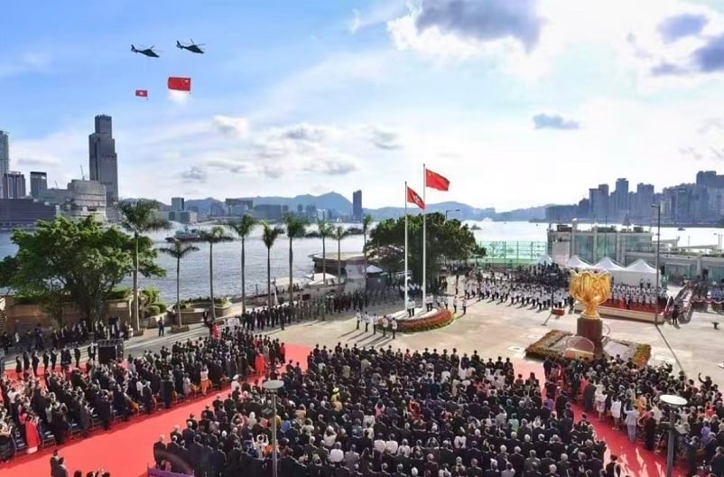 ▲香港回歸20週年習近平檢閱駐港部隊。