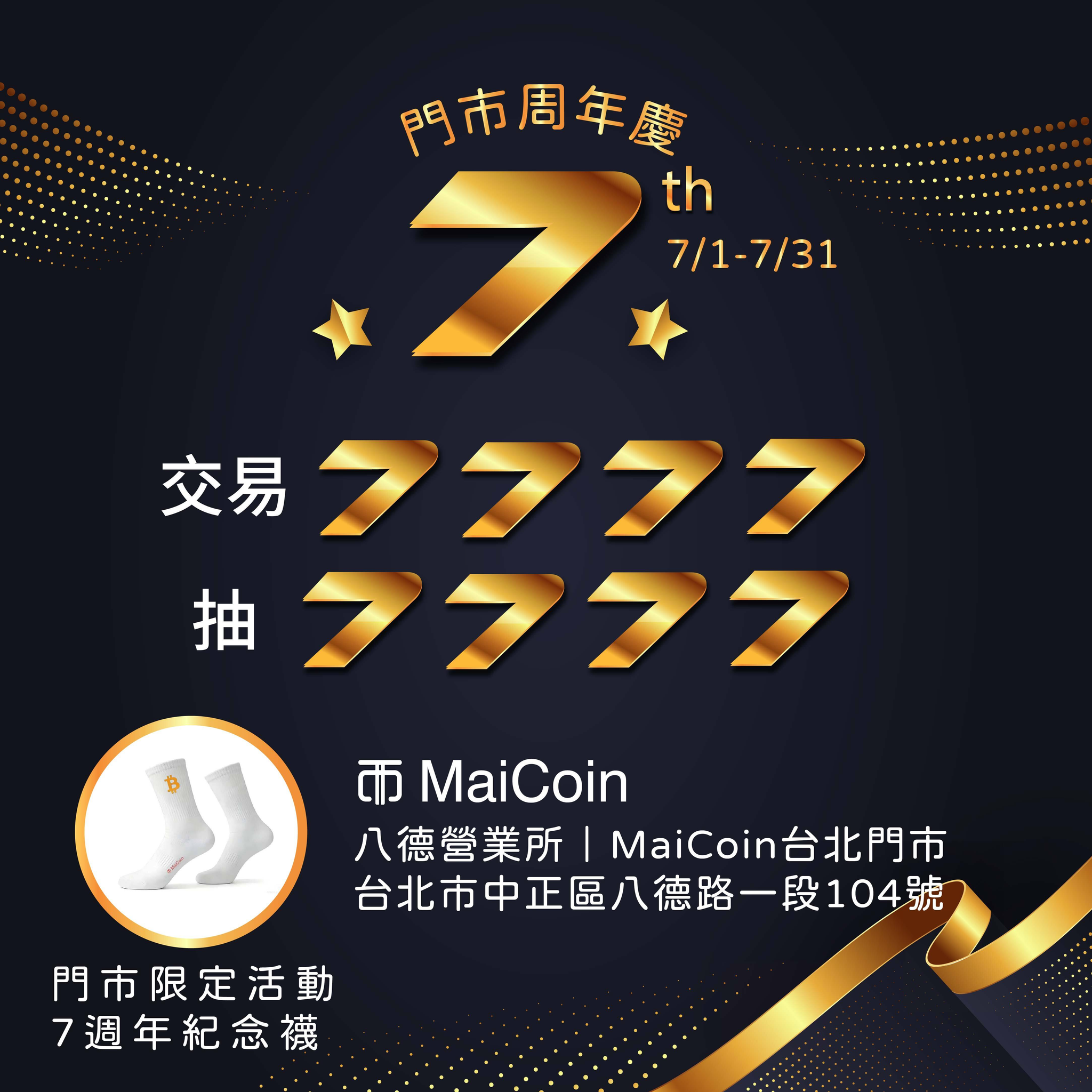 MaiCoin 門市迎七週年服務逾 3.2 萬用戶 見證數位資產走向主流 邀用戶同慶里程碑 交易達指定門檻最高抽等值新台幣 7,777 USDT