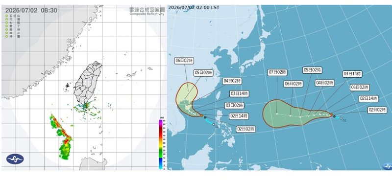 2熱帶低壓恐成颱！今各地晴熱 午後雷雨範圍曝光