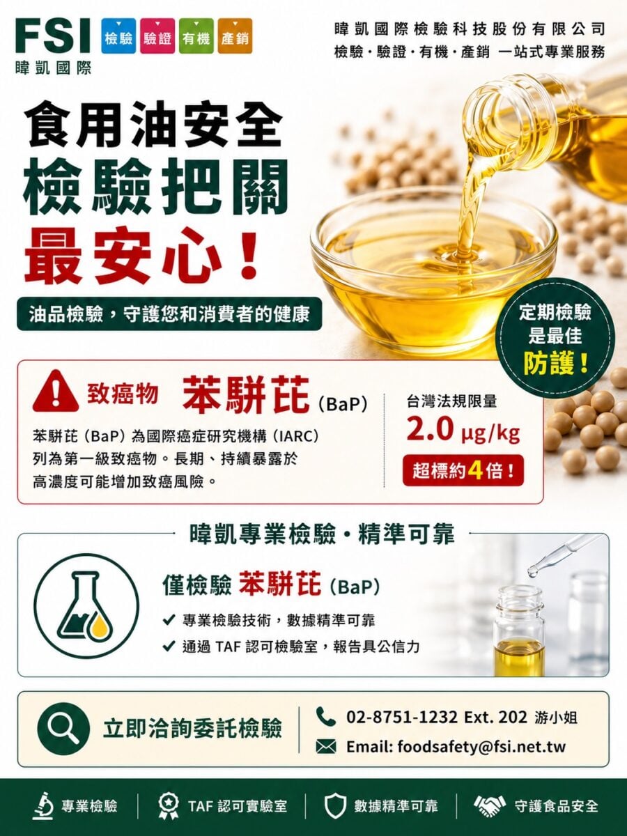 ▲FSI暐凱國際整合檢驗、驗證、教育訓練及法規顧問四大專業服務,提供食品產業一站式食安解決方案。