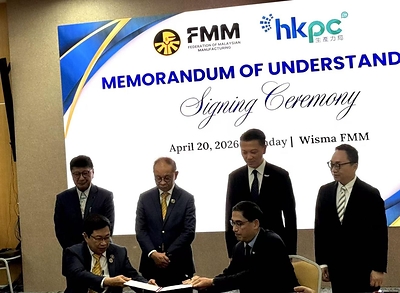 香港生產力促進局和馬來西亞製造業聯合總會在吉隆坡簽署合作備忘錄。（攝影：李麗葵）