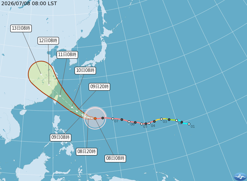 強颱巴威預估週五(7/10)晚間至週六(7/11)白天將是風雨影響最為明顯的時段／嘉義縣府提供