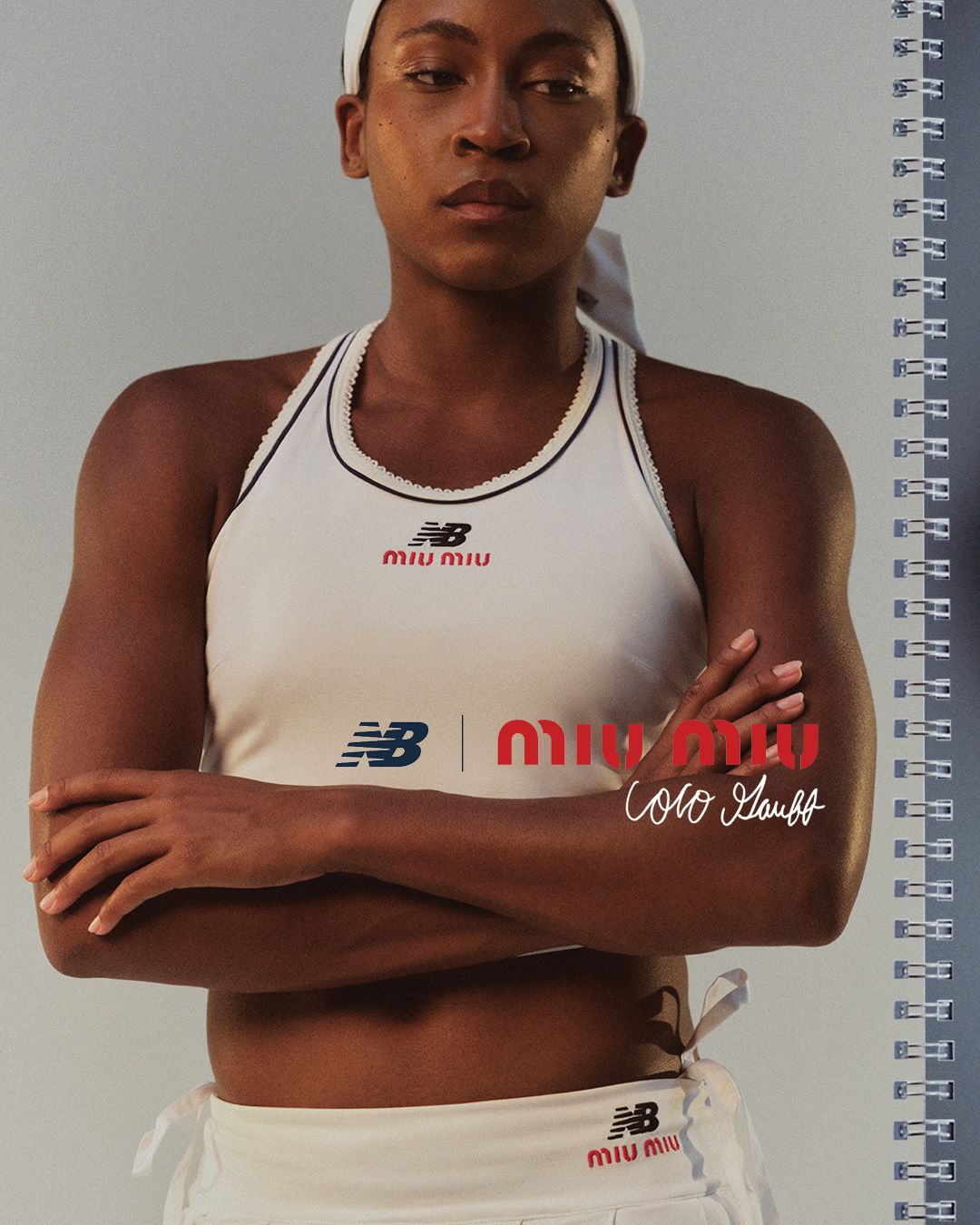 Miu Miu再度攜手New Balance 邀請球后Coco Gauff演繹「530 SL Deco」網球白鞋履