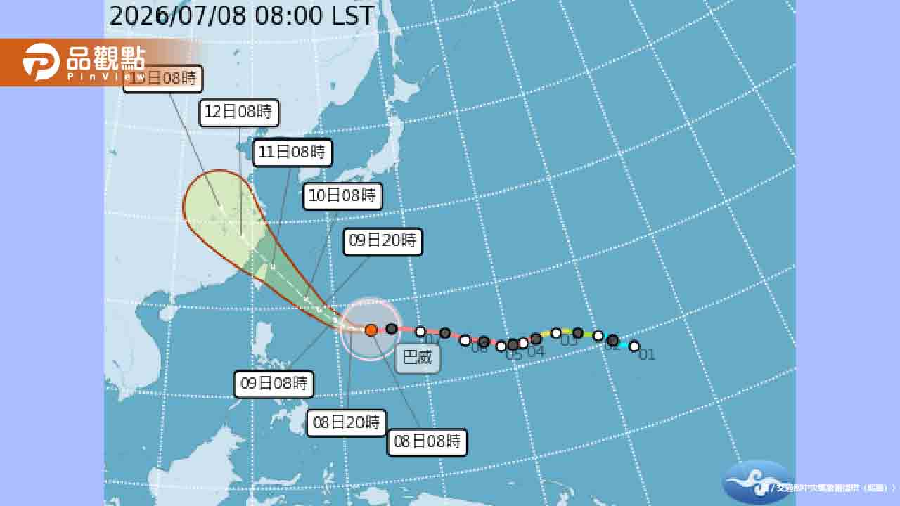 暴風圈橫掃全台!強颱巴威明發海警迎「最猛風雨」