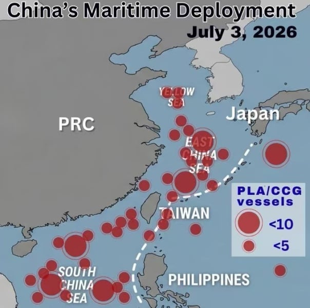 ▲日前中共艦艇在海上數量暴增是因為颱風梅莎侵襲海南島，共軍船隻全數出港「避颱」？相關說法學者與政府官員不同調！