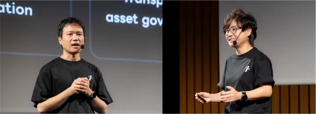 《Tech-Verse 2026》開場主題演講講者LY Corporation 資深執行董事暨技術長朴懿彬(右)、AI CBU Lead 並木良太(左)