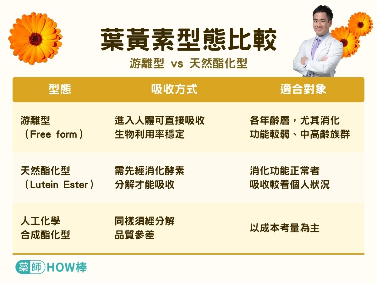 游離型與酯化型比較