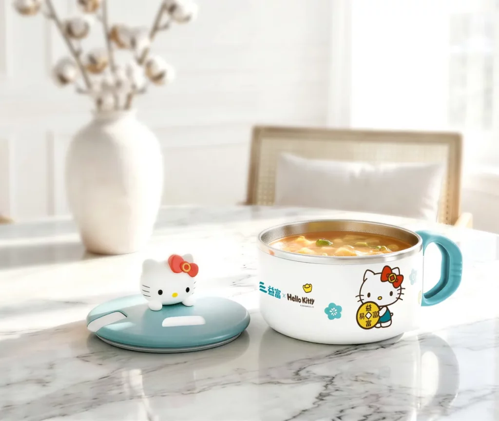 益富 x Hello Kitty造型泡麵碗,萌趣上桌,幸福開吃