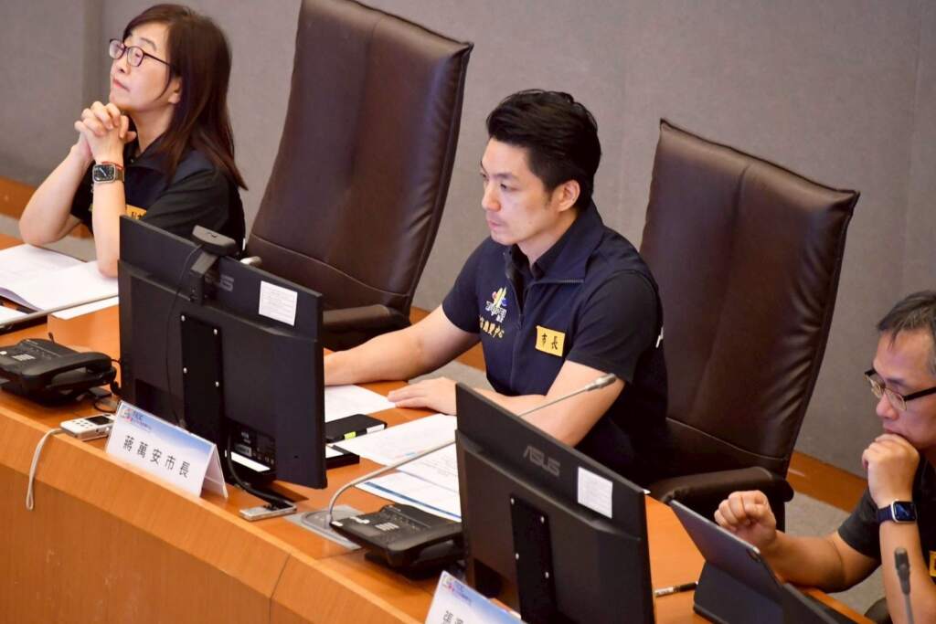 ▲臺北市政府巴威（BAVI）颱風第3次工作會報。