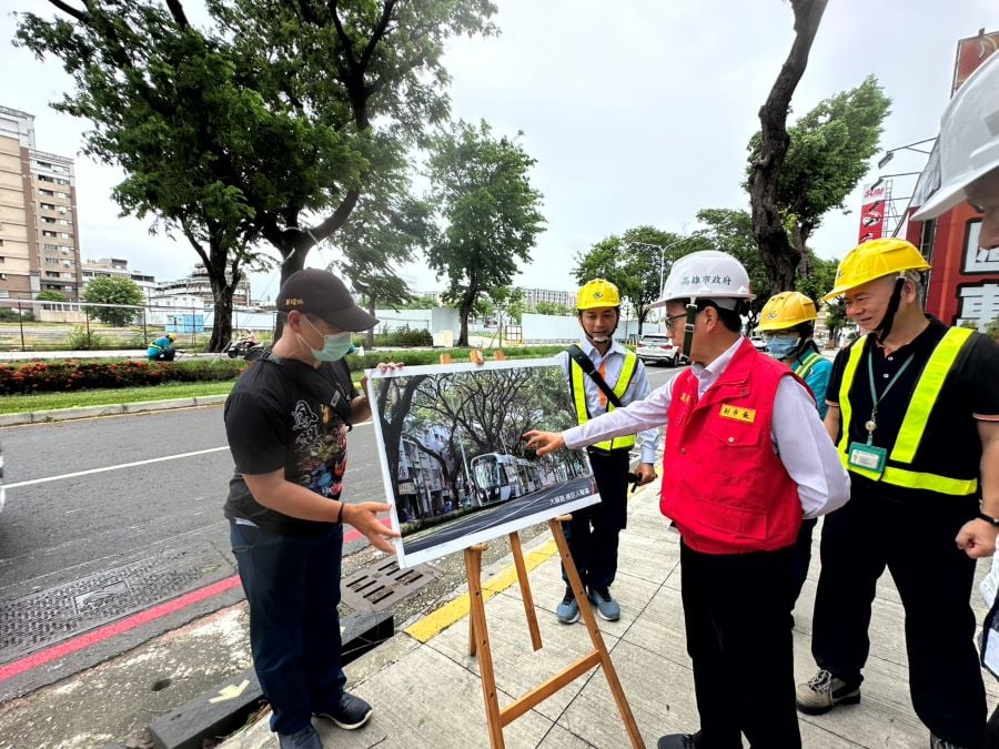 ▲ 林欽榮副市長視察輕軌防颱整備。
