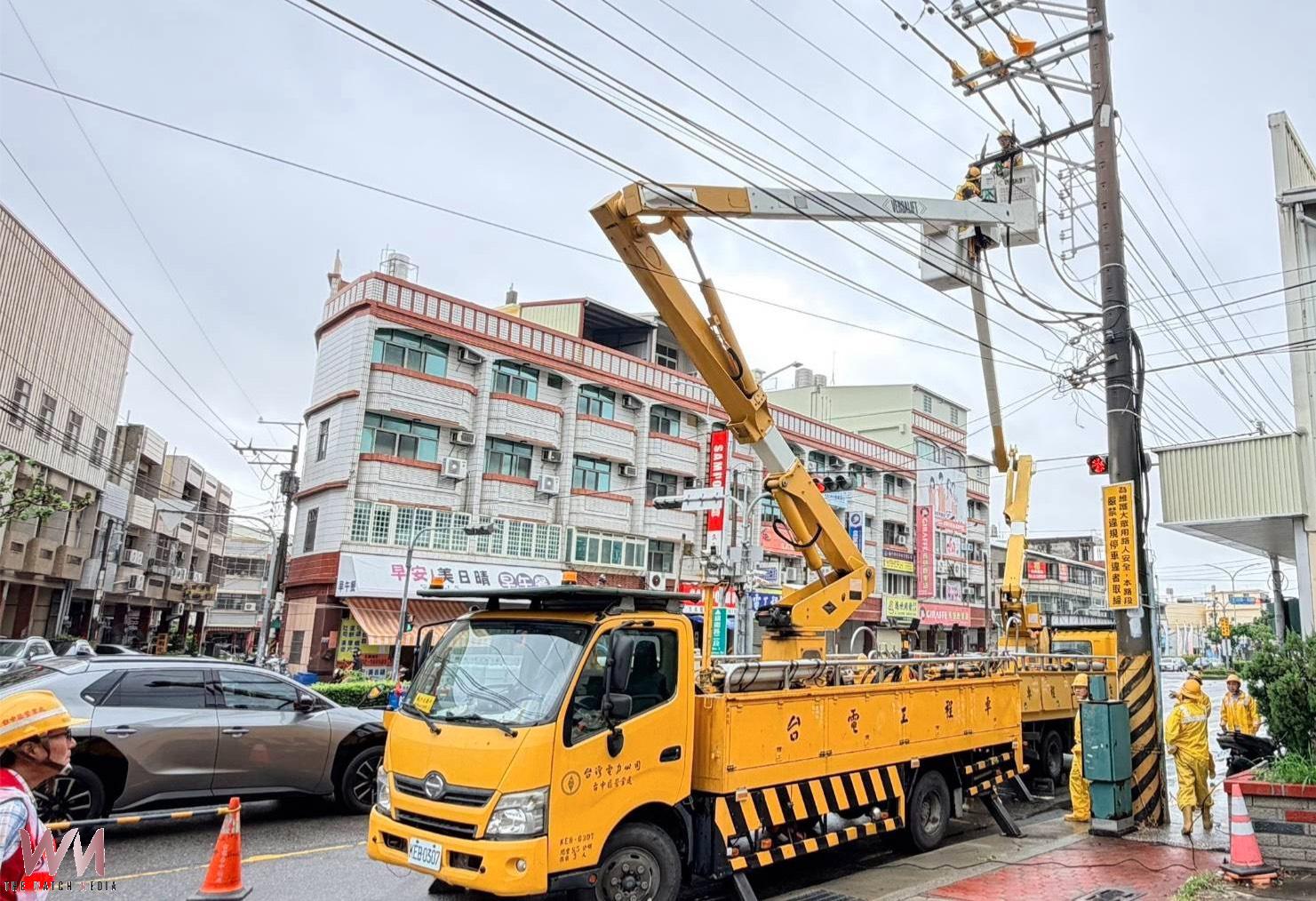 巴威颱風來襲　台中地區仍停電3,181戶 台電持續積極搶修中