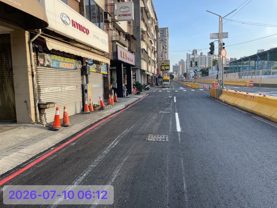 ▲捷運黃線澄清路路面刨鋪改善後現況。