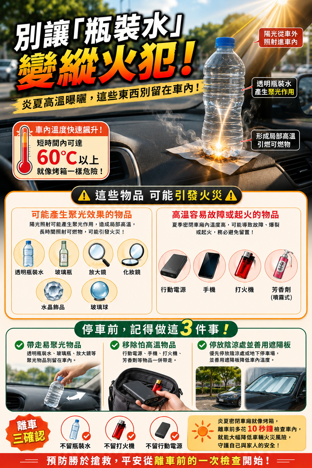 瓶裝水放車內恐變「火球」！彰化消防局實測10分鐘引燃 - https://www.watchmedia01.com