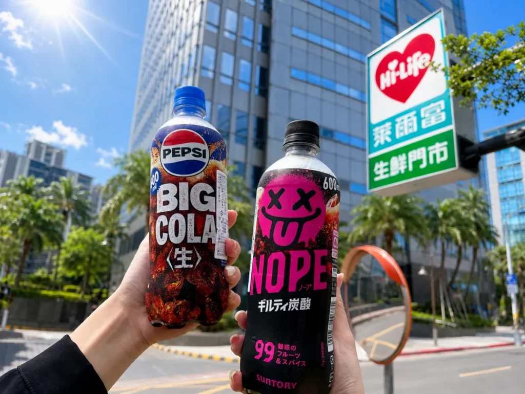 「日本罪惡碳酸飲料」主打融合水果、香料等99種香氣,打造令人上癮的風味體驗,還有「日本爽快生可樂」,暢快滋味同樣令人著迷。