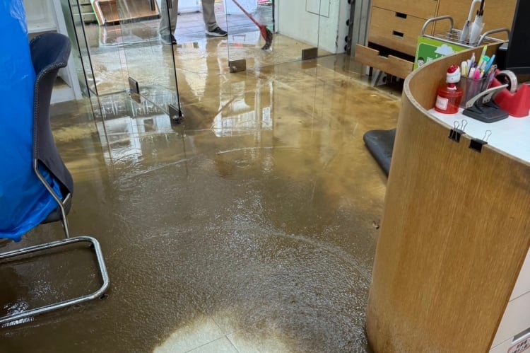 ▲面對居家淹水，信義居家表示需把握先清潔再消毒，降低細菌、黴菌及病媒孳生帶來的健康風險。