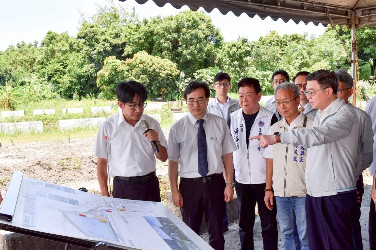 ▲行政院長視察宜蘭溪洲抽水站新建工程。