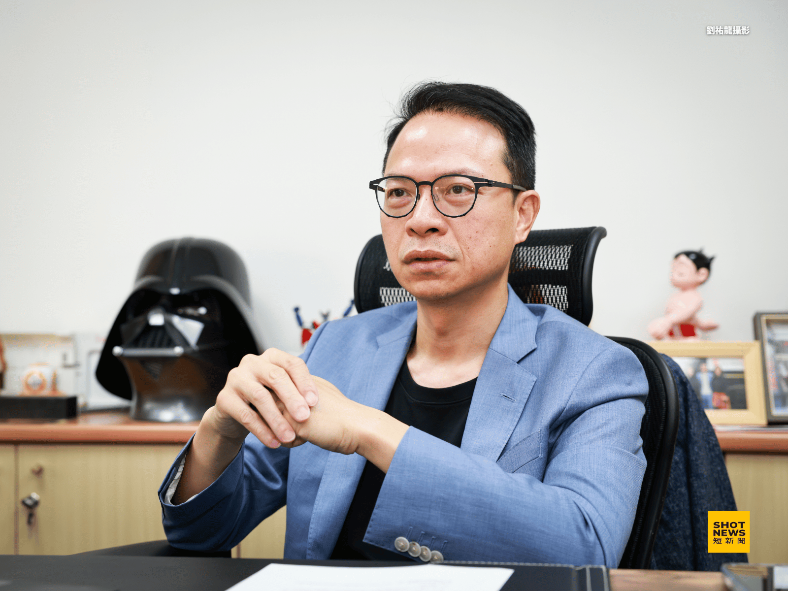 全球動力科技創辦人陳俊男說,全球動力科技透過整合情資,正在研發共同圖像的3D圖台系統。(劉祐龍攝影)