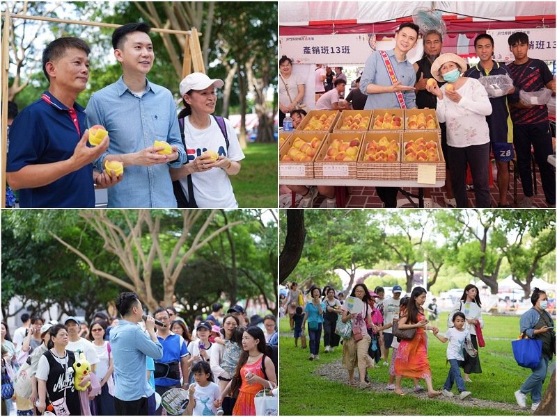 竹北雙市公園仲夏走讀爆滿　      鄭朝方推千顆水蜜桃力挺災區果農