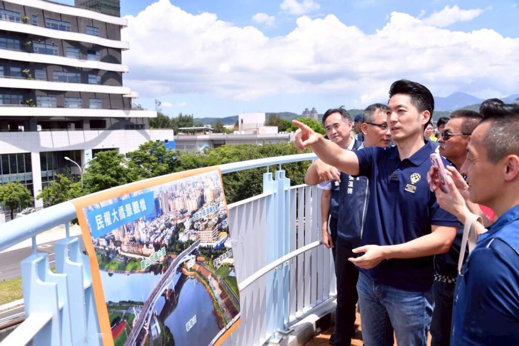 ▲臺北市長蔣萬安今日出席「天際之眼」民權大橋景觀橋啟用典禮。