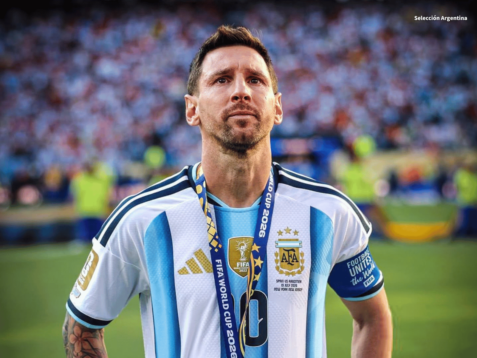 阿根廷國家足球隊長梅西(Leo Messi),賽後感性落淚。(Selección Argentina)