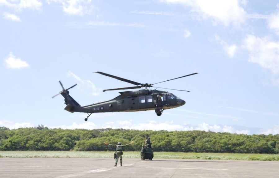 陸軍聯合保修廠實施第九類補給品　空中運補暨零附件前送演練