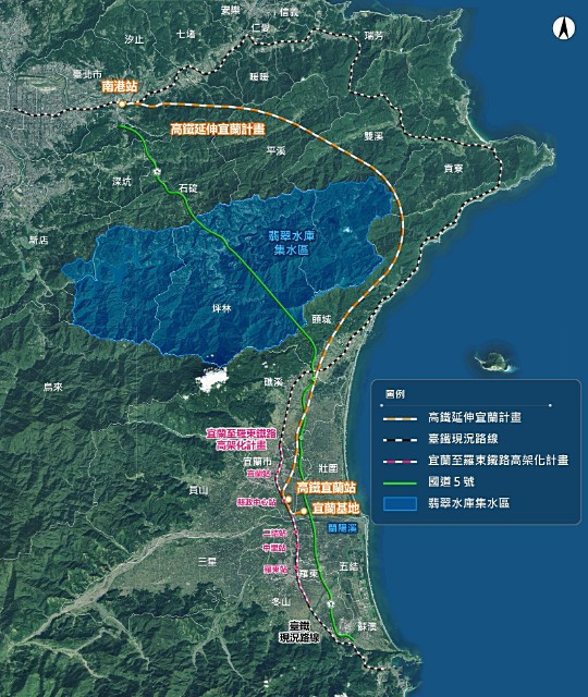 高鐵延伸宜蘭路線規劃。(圖/資料照片,圖源:行政院交通部鐵道局)