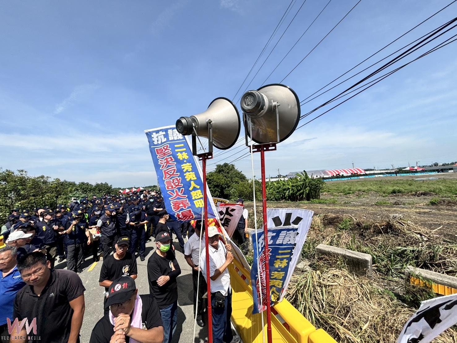 （有影片）／火化場動土引爆抗爭！彰化5百警戒備　警民爆推擠