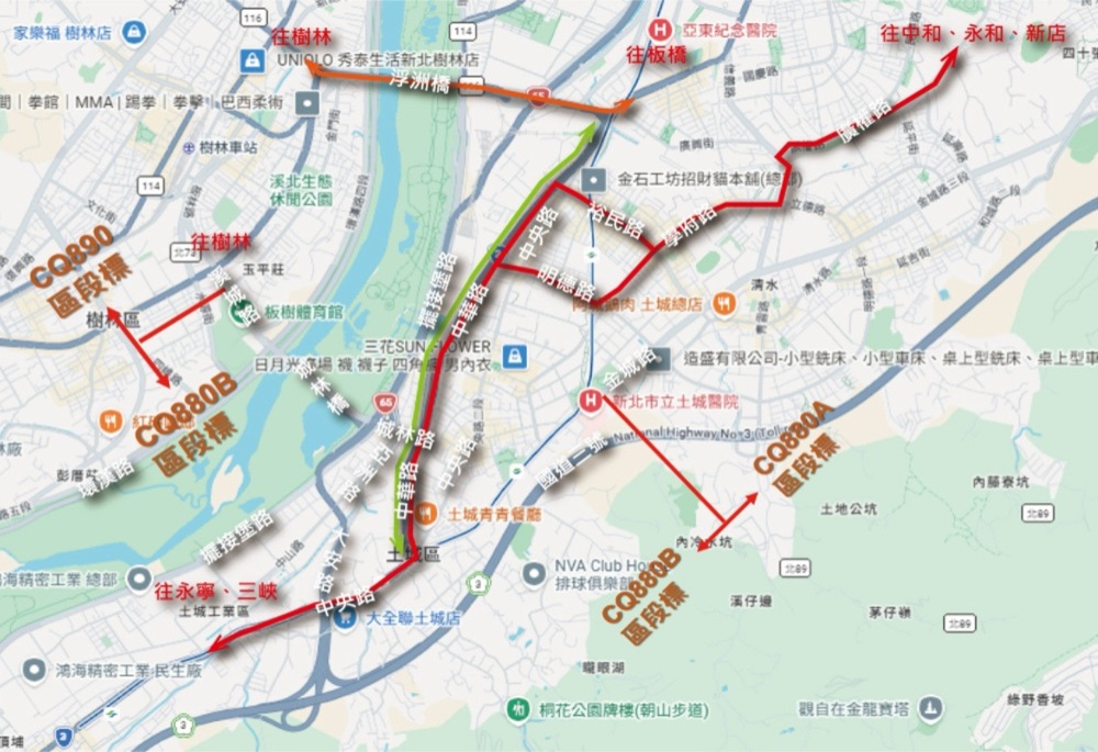 土城城林橋替代道路今起路面修繕 新北捷運局公布改道路線 228 248260730a03