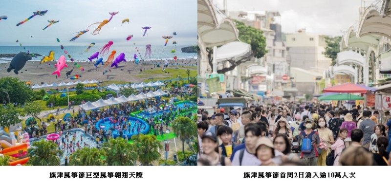 高雄旗津風箏節首週末吸引逾10萬人次 老街人潮旺、商圈買氣熱