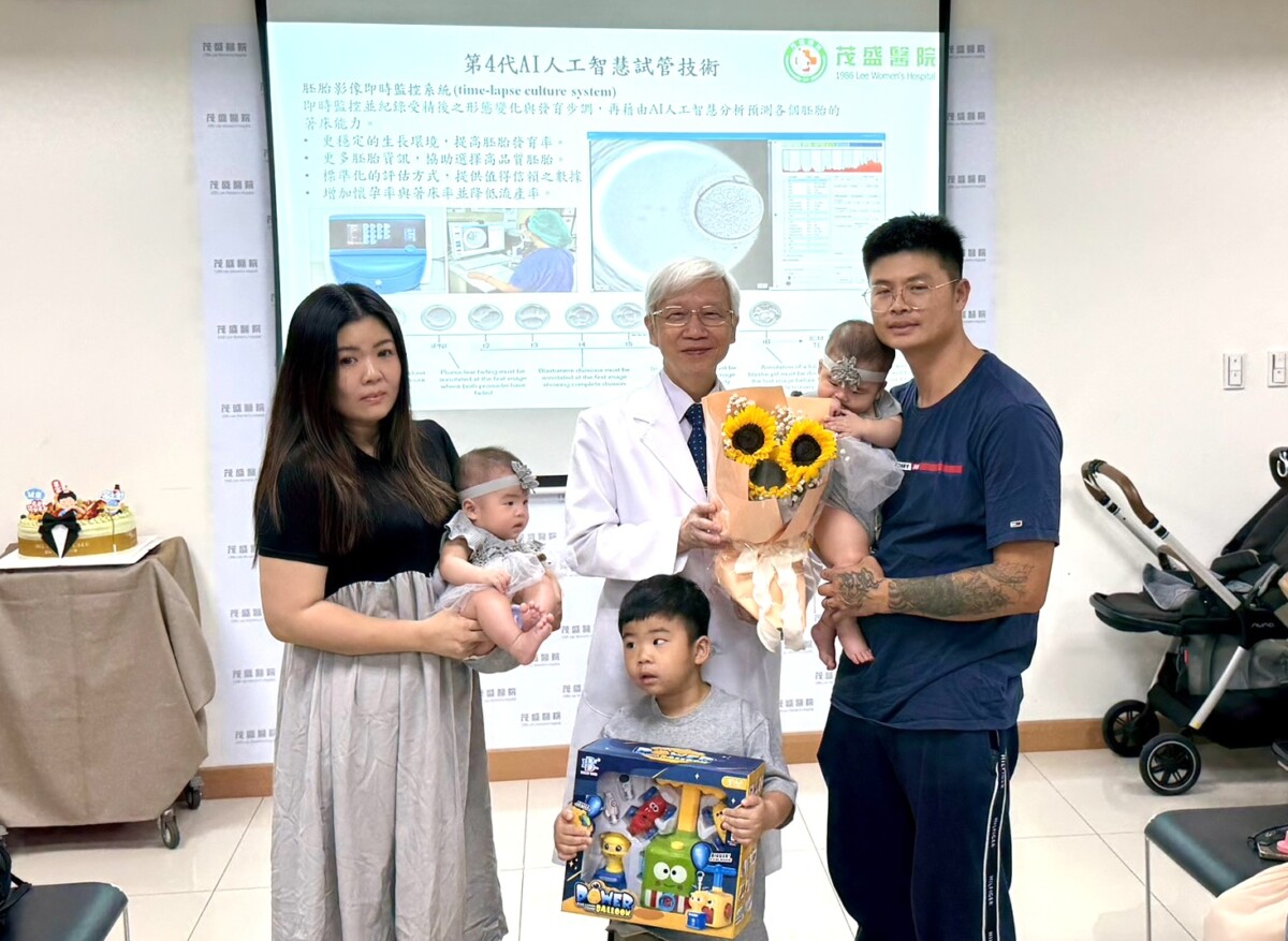 ▲陳明哲醫師分享：廖小姐僅取卵一次，歷經3次試管療程，共生下3名孩子。(圖/記者顏淑娟攝)