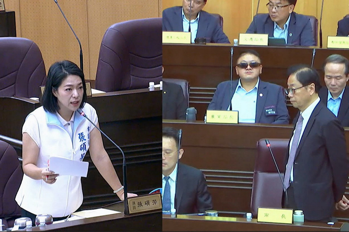 毒油事件敲響食安警鐘，桃園市議員張碩芳針對食安問題質詢桃園市長張善政。