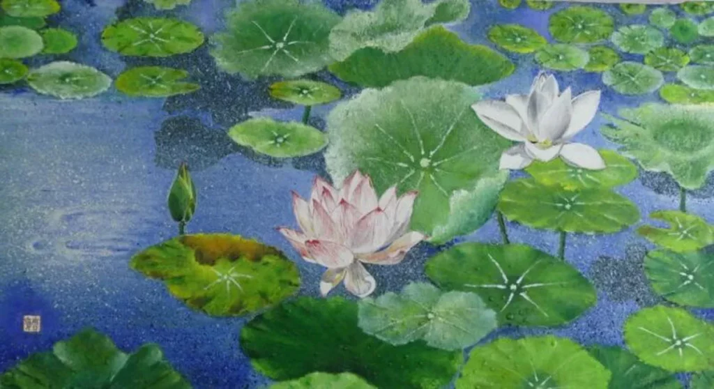 周賚《蓮花》80x46cm油畫 2009