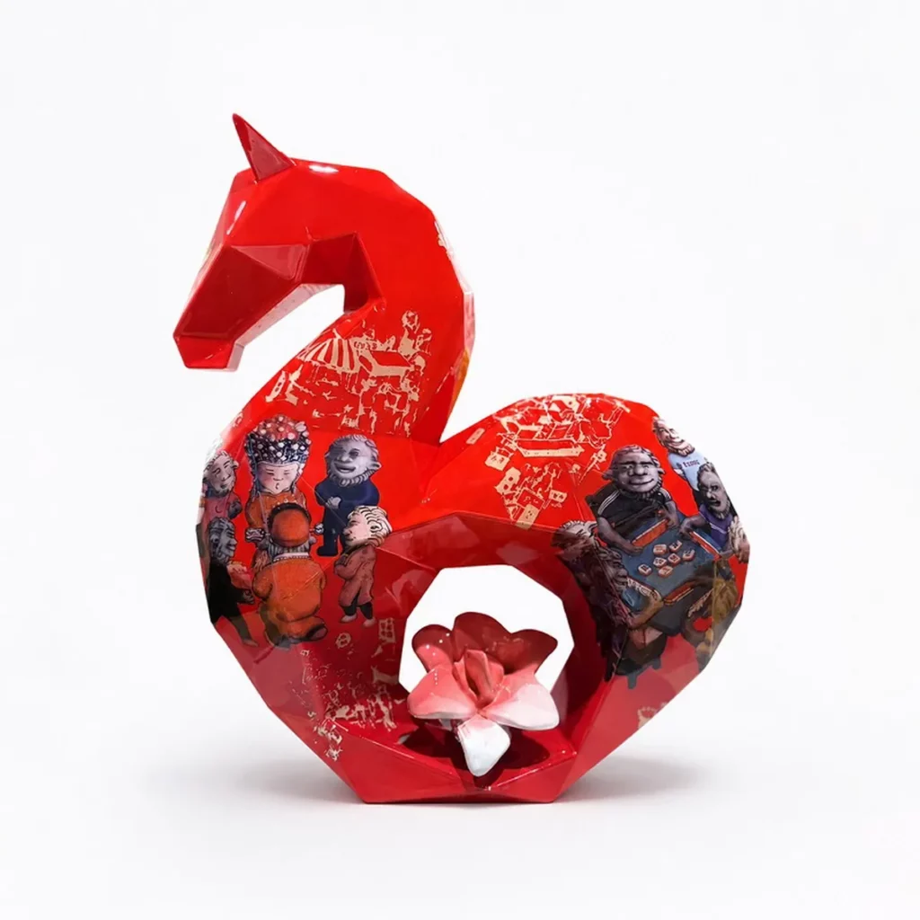 陳凱森《呈祥福駒》L22 x W10.8 x H32 cm 不飽和樹酯、複合媒材 2025