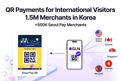 GLN expands its QR payment network to approximately 1.5 million merchants nationwide through Seoul Pay integration.