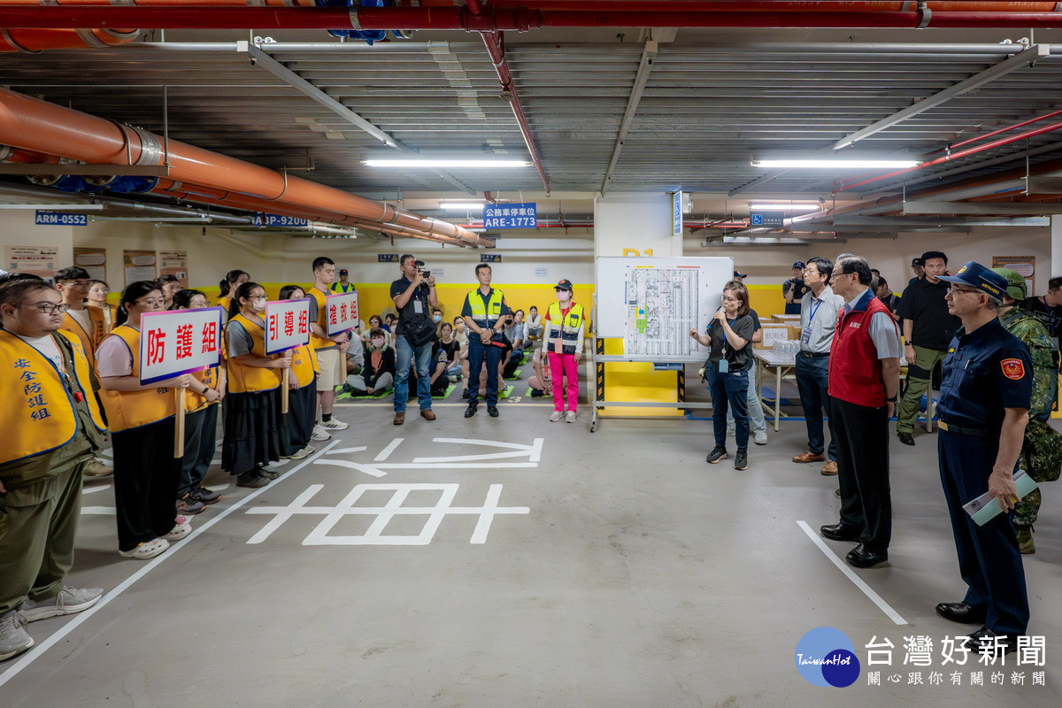 桃園市長張善政實地視導「2026城鎮韌性(防空)演習」情形。<br /><br />