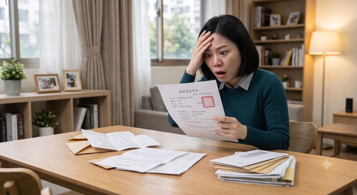 圖/當事人收到法院支付命令的當下,才驚覺自己「被盜用身份申請貸款」,官司與債務接踵而至。(AI示意,典範徵信社提供)