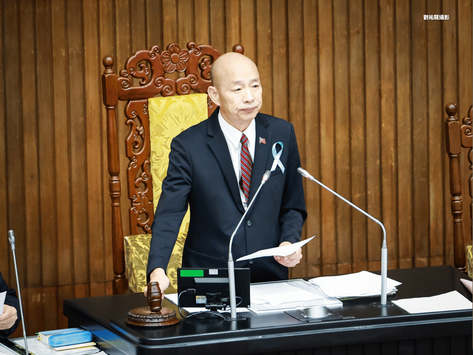 立法院長韓國瑜於議場主持會議。(攝影:劉祐龍)