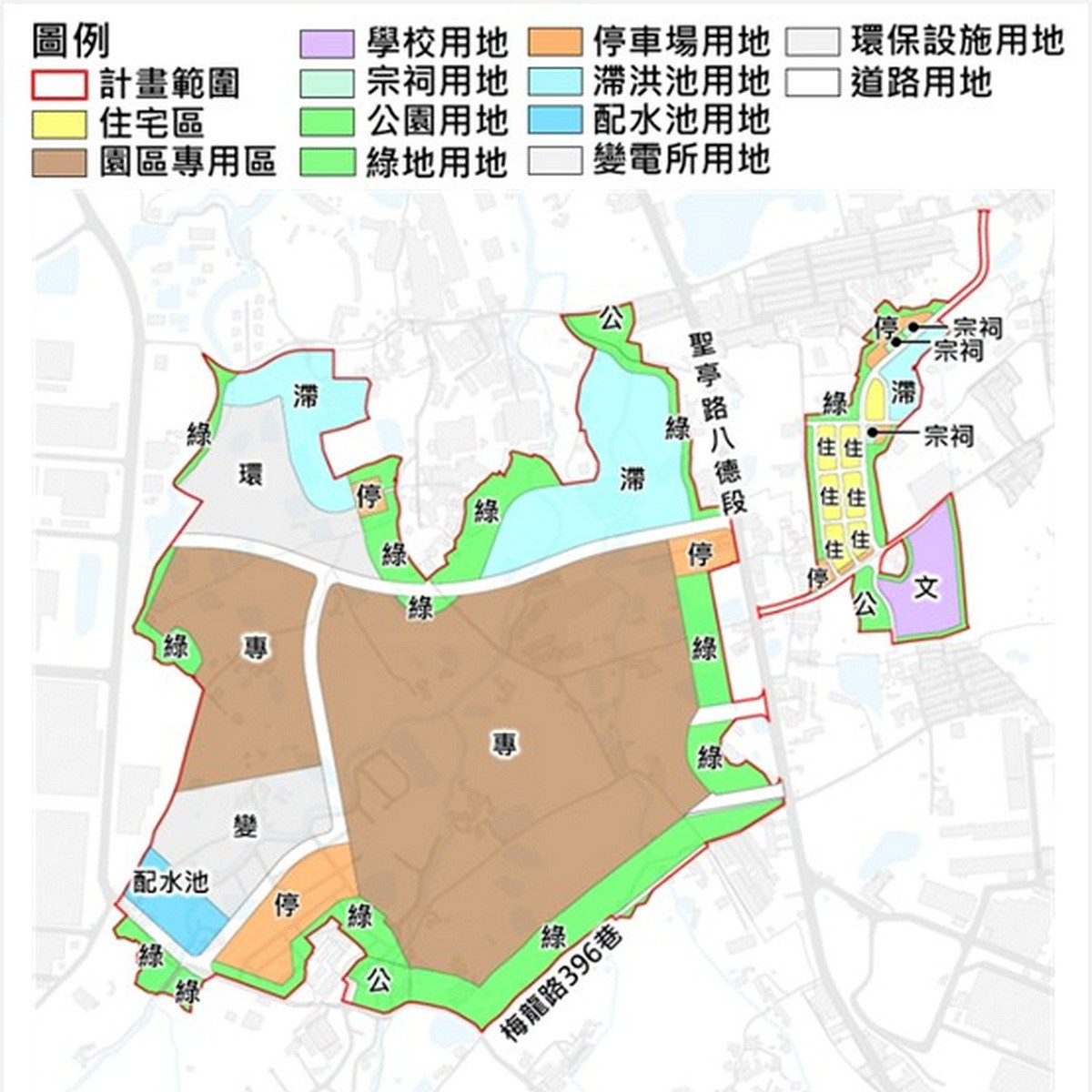 龍科三期計畫用地配置圖。(115年2月公聽會版)<br /><br /> 