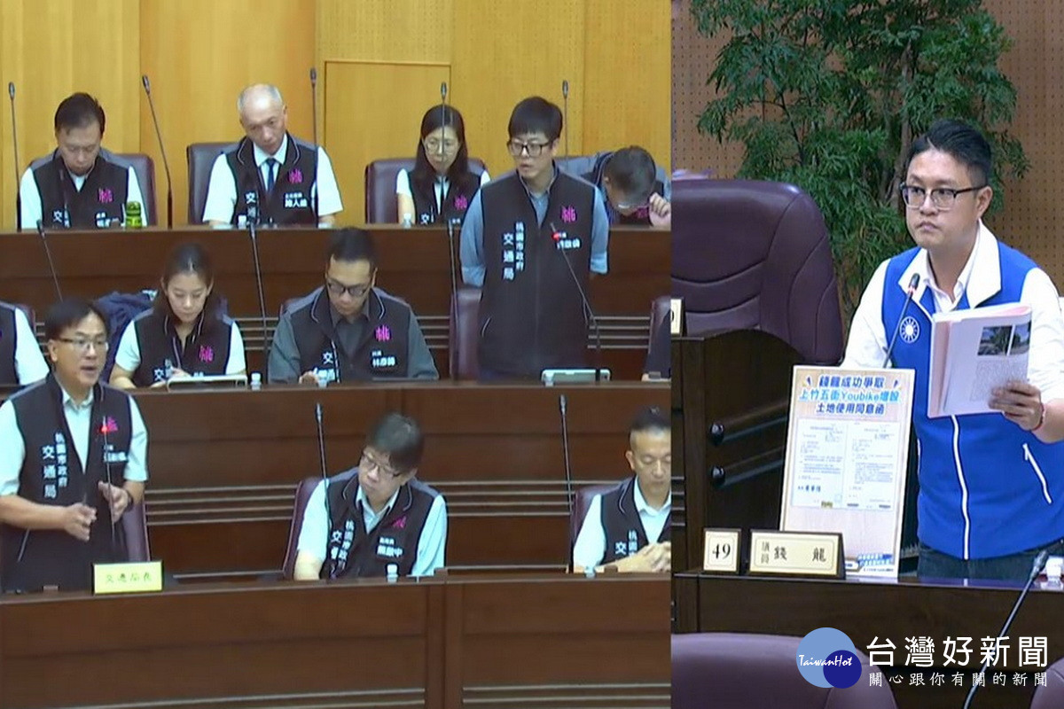 力促交通改革，桃園市議員錢龍質詢市府交通局長張新福。<br /><br /> 
