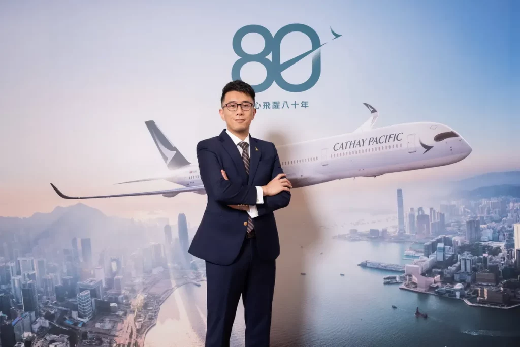 國泰航空台灣暨韓國區總經理冼蔚宗於18日分享國泰航空八十年來秉持「用心連繫彼此」的精神,持續連結香港、台灣與全球各地旅客的重要歷程。