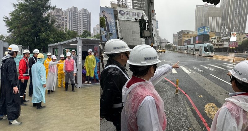 視察捷運黃線防汛整備與輕軌營運 林欽榮副市長指示落實跨局處聯防守護市民安全