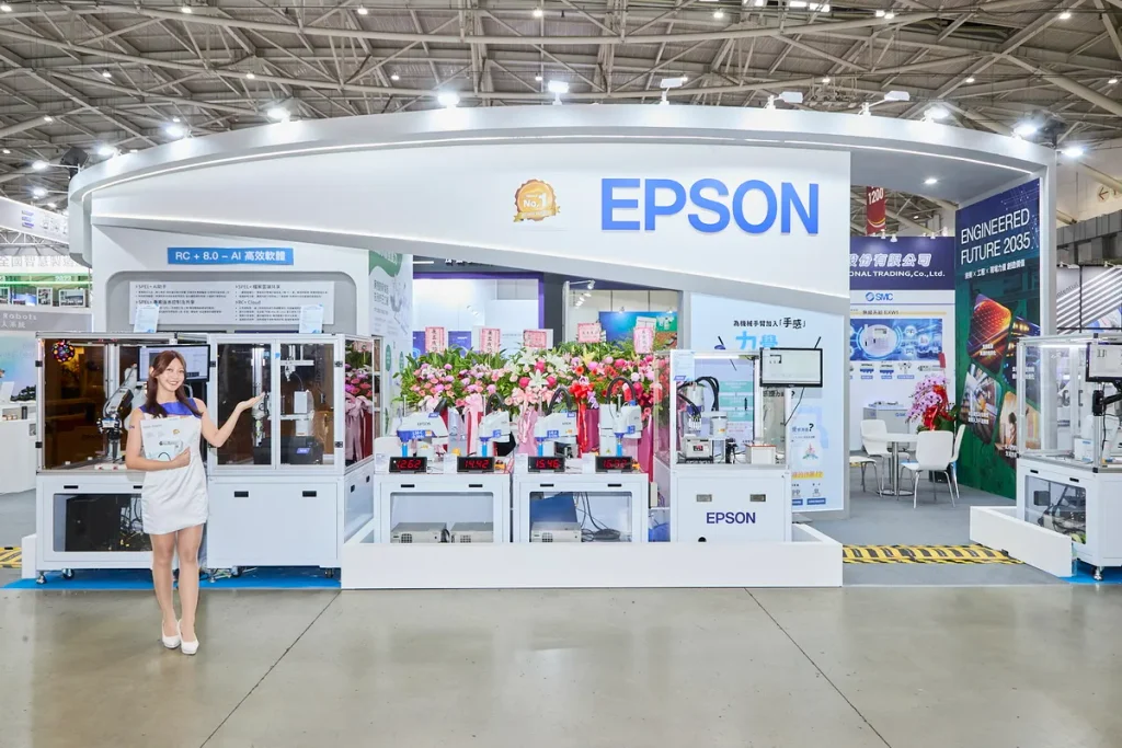 Epson 於 2026 台北國際自動化工業大展展出完整智慧自動化解決方案,結合機械手臂、AI 視覺、力覺感測與智慧軟體,協助產業邁向高效且永續的製造。