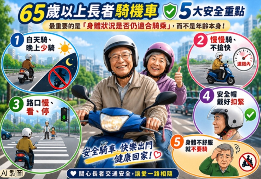 新北交通裁決處提醒高齡駕駛 掌握5大安全原則 239 248260824a01