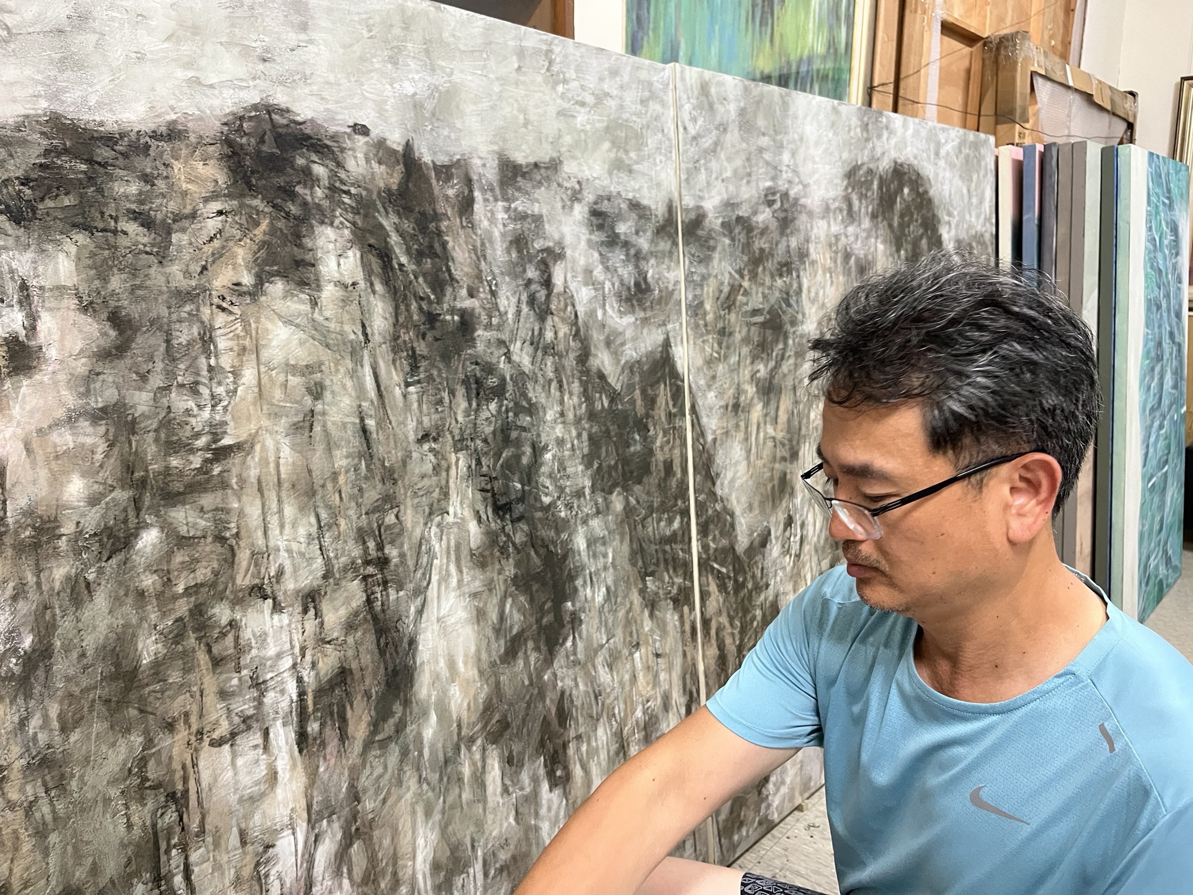 林必强「真景.靜域」臺中登場 睽違六年再辦膠彩畫個展